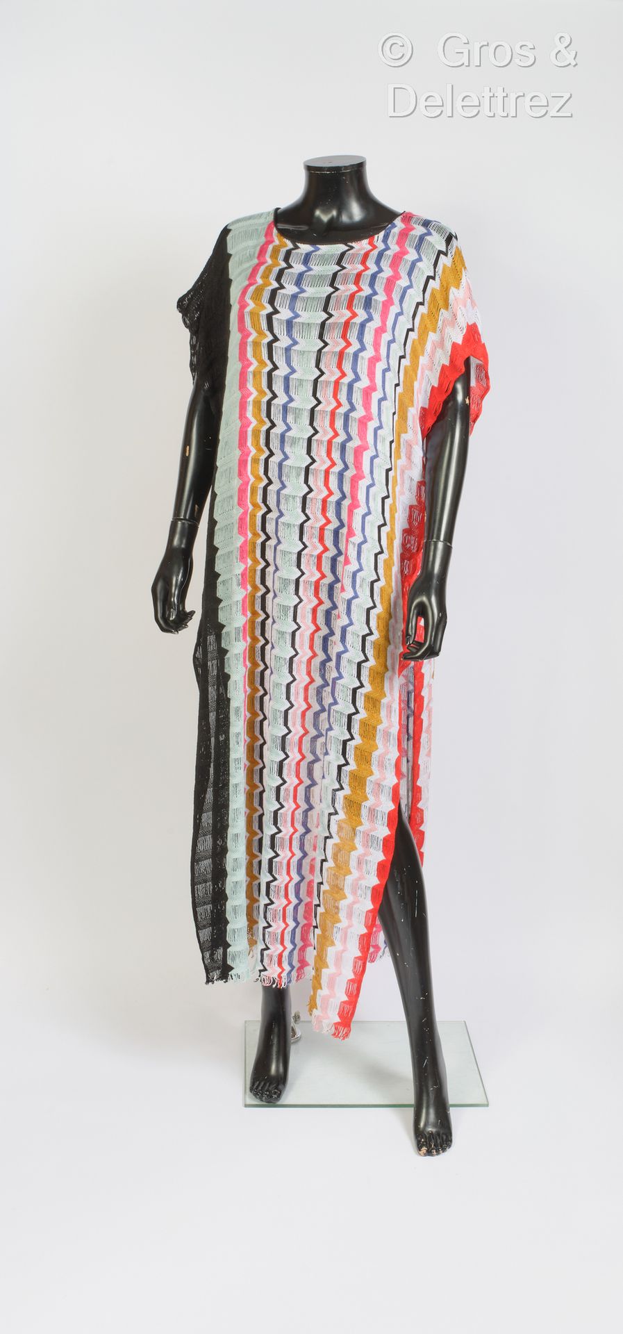 MISSONI Mare Sleeveless panel bathing dress in multicolored thread, round neckli&hellip;