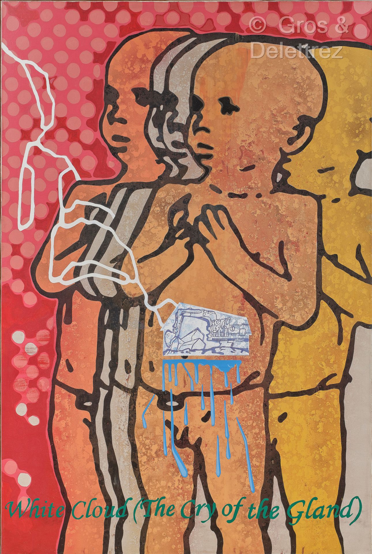 Jitish KALLAT [INDE] (né en 1974) 白云（腺体的哭声）
丙烯酸在画布上。
182 x 122厘米。
印度艺术家神童1974年出生&hellip;