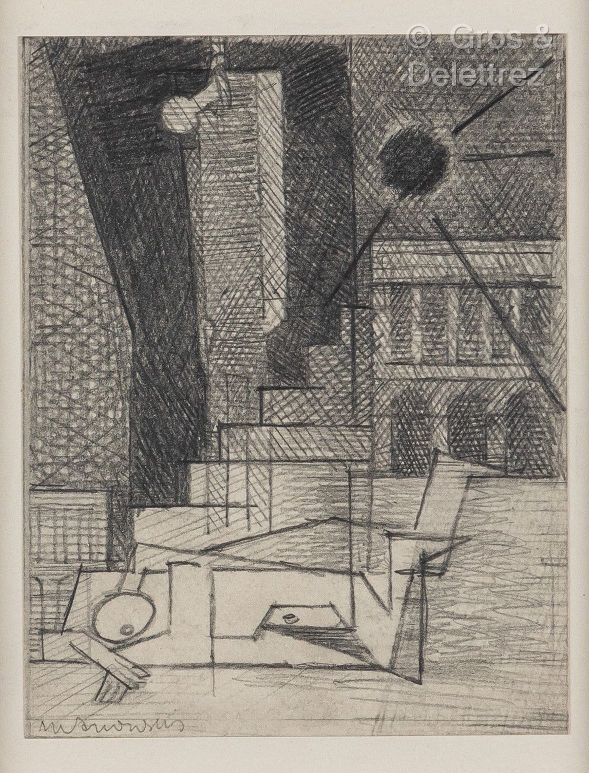 Louis MARCOUSSIS [FRANCE-POLOGNE] (1878-1941) 协和广场（奥里利亚的研究），1930年)
纸上铅笔。
左下方有签名。&hellip;