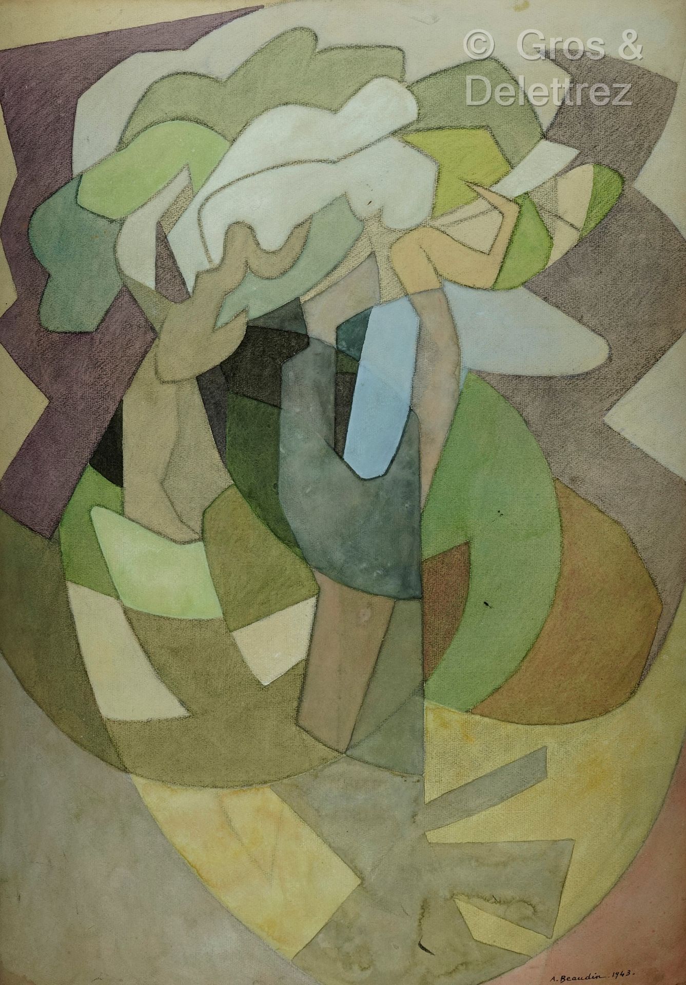 André BEAUDIN [FRANCE] (1895-1979) Composition, 1943
Aquarelle sur papier contre&hellip;