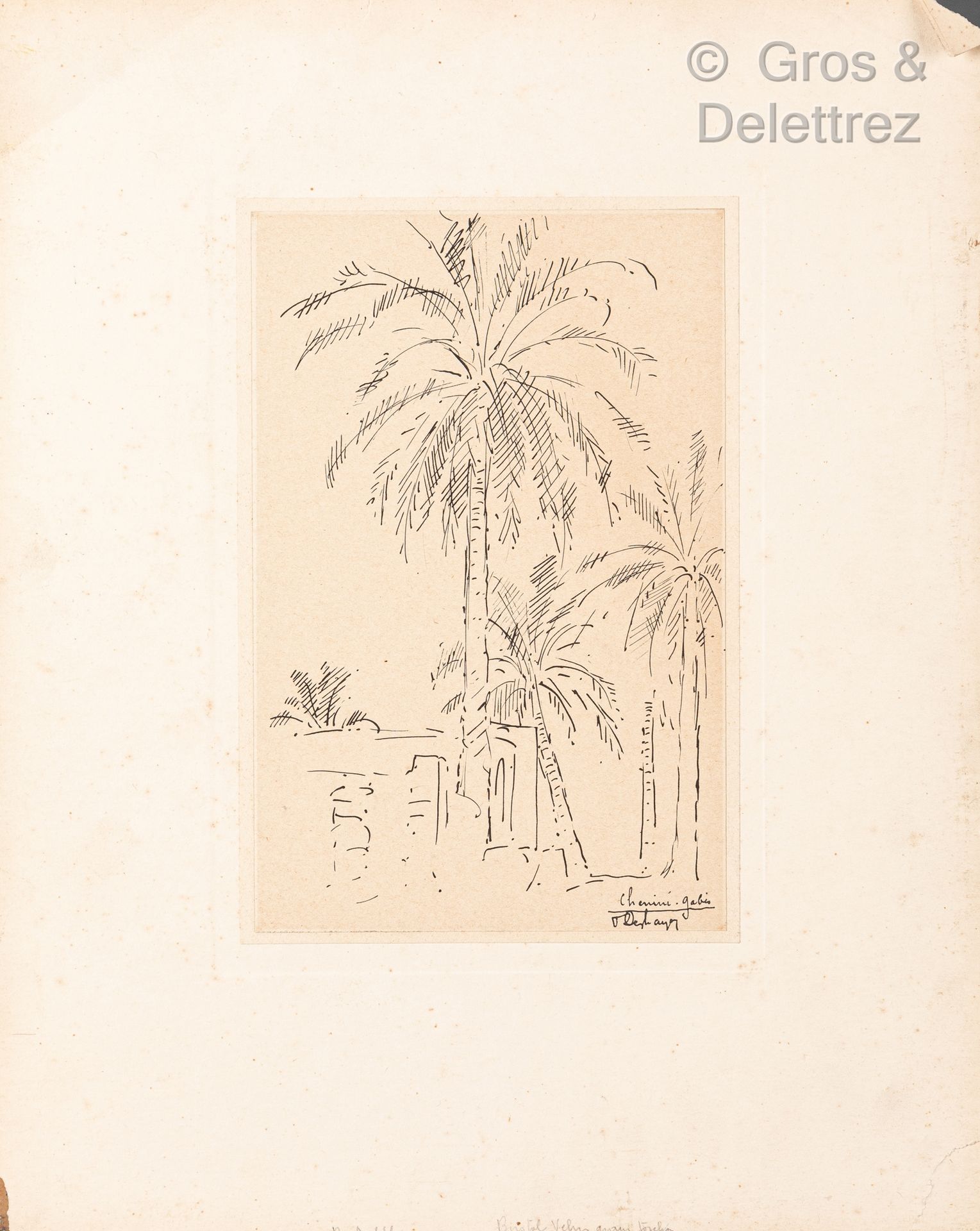Null 欧仁-弗朗索瓦-戴斯海耶(1862-1939)

La Flotte en Ré; 鲁昂的景色和棕榈树环绕的道路

三张纸上水墨画，底部有签名和位置
&hellip;