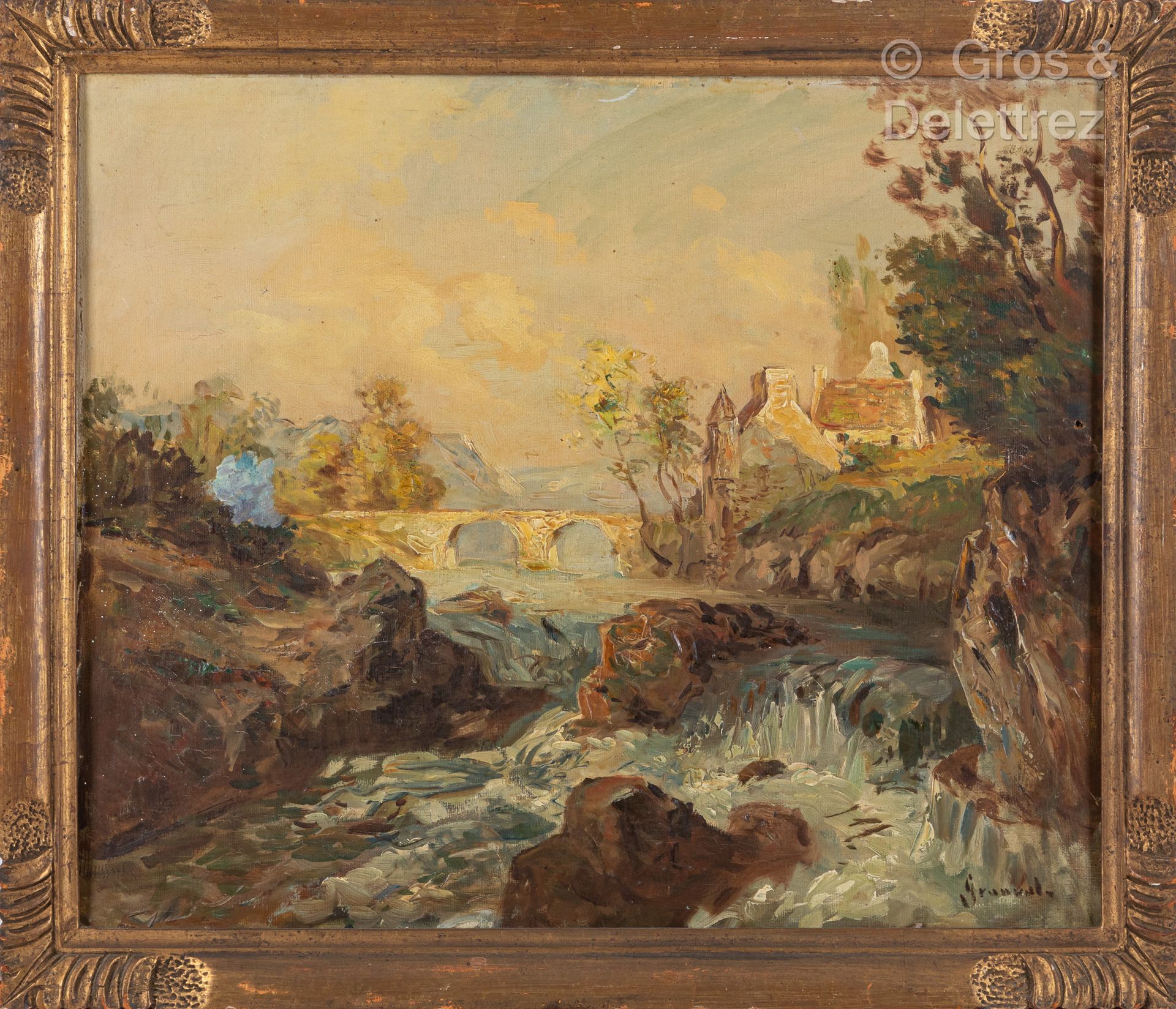Null Charles GRANVAL (19-20)

有桥的风景

布面油画，右下角有签名

46 x 54 cm