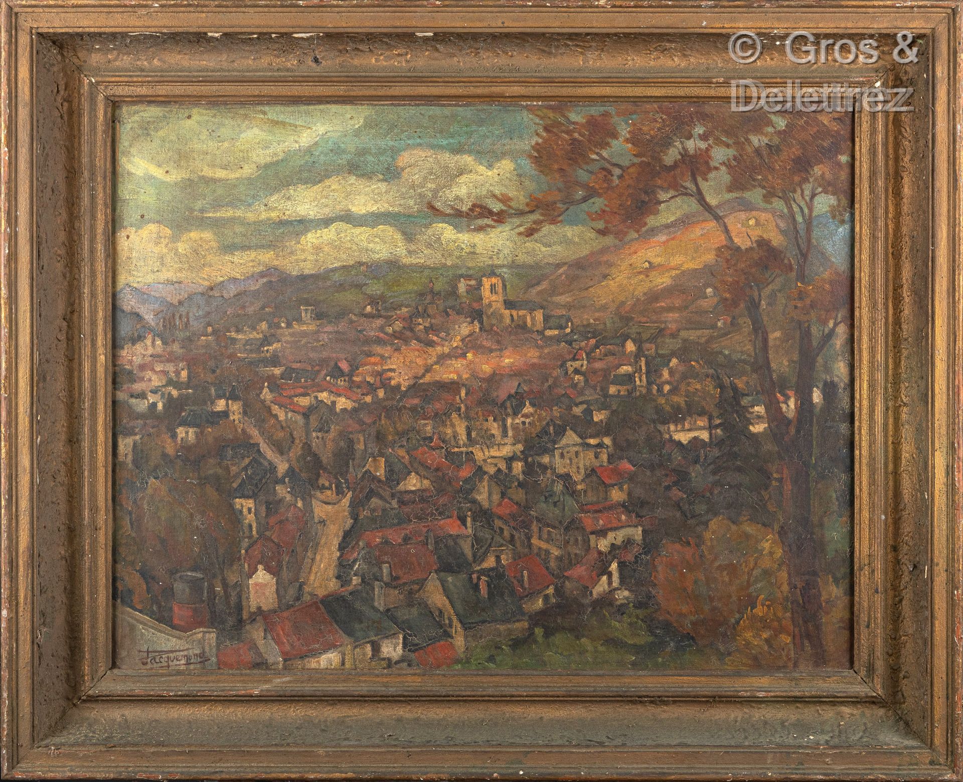 Null 安托万-雅克蒙 (1885-1970)

维尔弗朗什-德-鲁埃格的全景图

布面油画，左下角有签名

50 x 65厘米