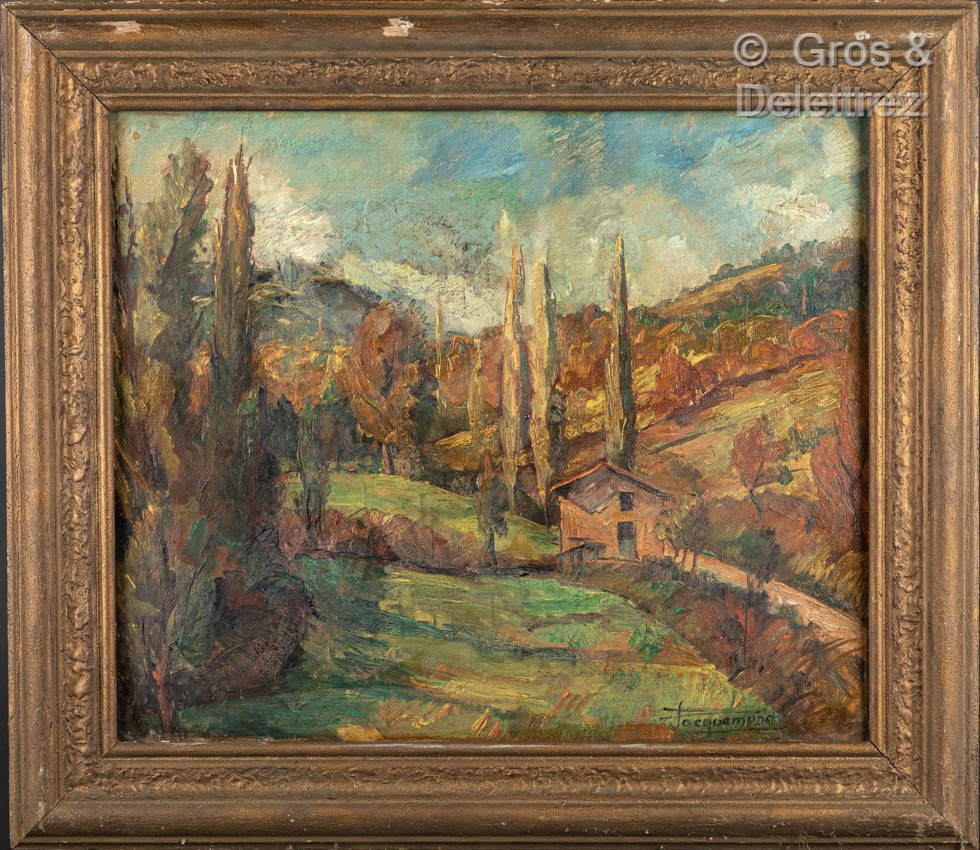 Null 安托万-雅克蒙 (1885-1970)

家中的风景 

布面油画，右下角有签名

46 x 45厘米