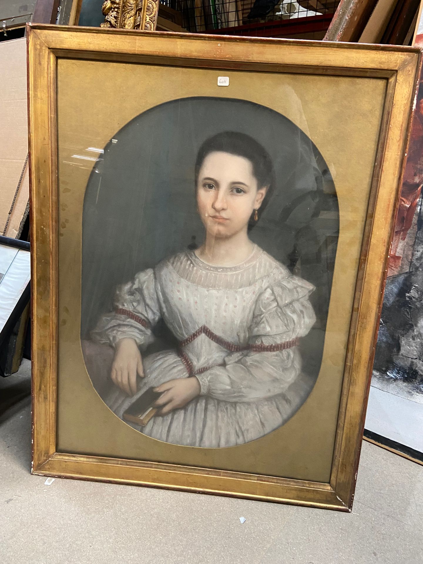 Null Ecole française fin XIXe siècle 

Portrait de jeune fille à la robe blanche&hellip;