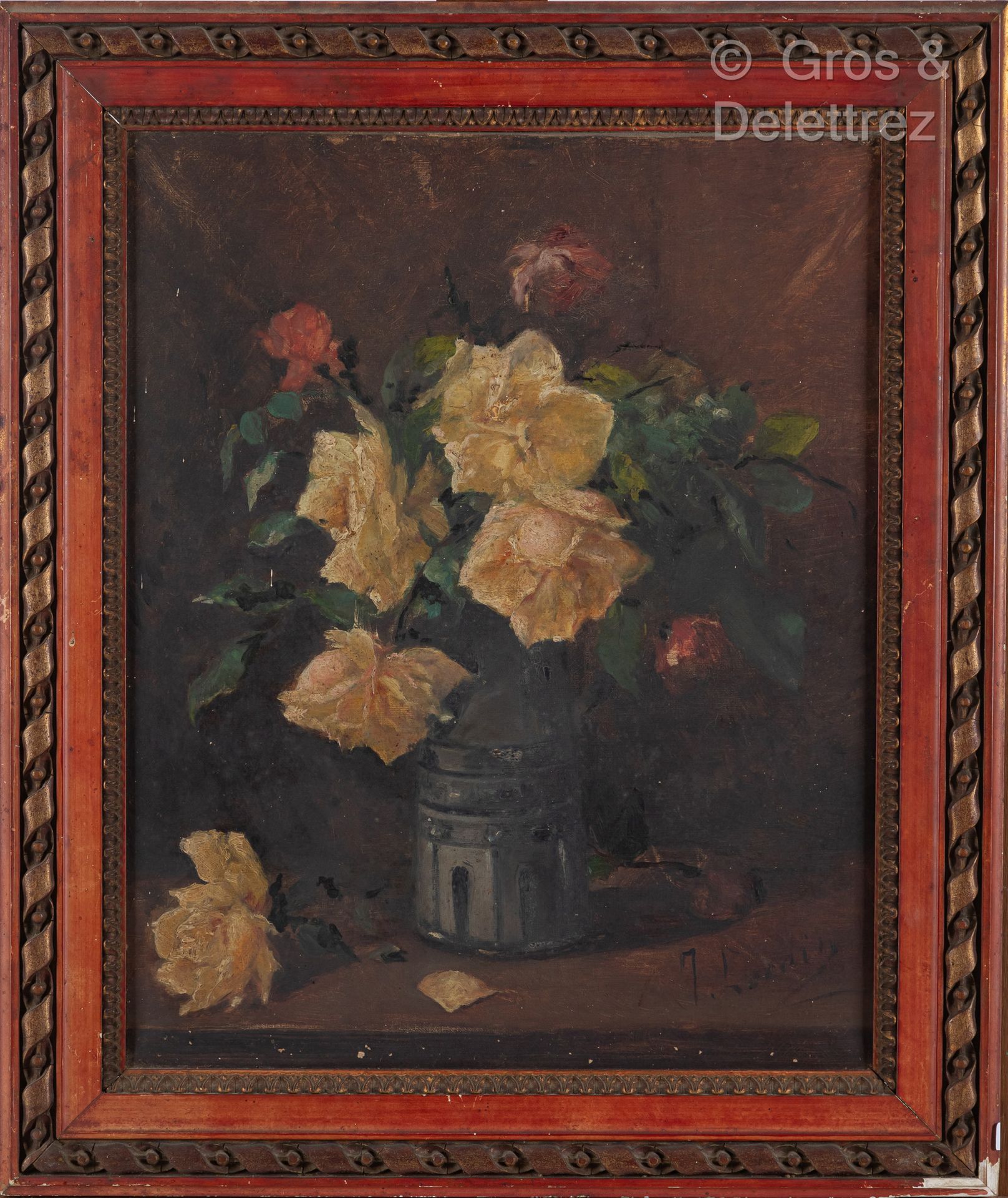 Null 朱莉-洛兰(XIX-XXe)

玫瑰花束

布面油画，右下角有签名

55 x 46 厘米