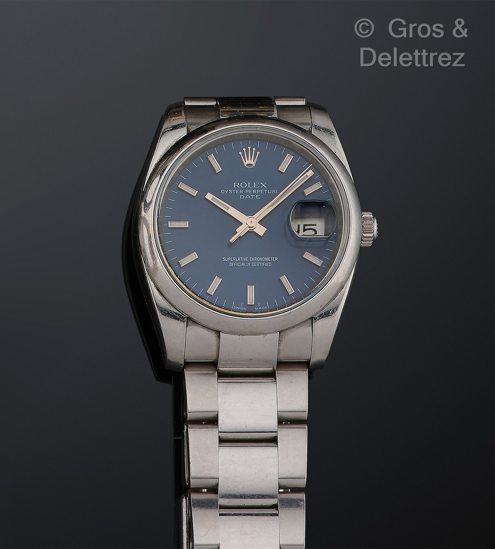 ROLEX « Oyster Perpetual DATE », vers 2007-2008 Steel watch bracelet, Oyster cas&hellip;