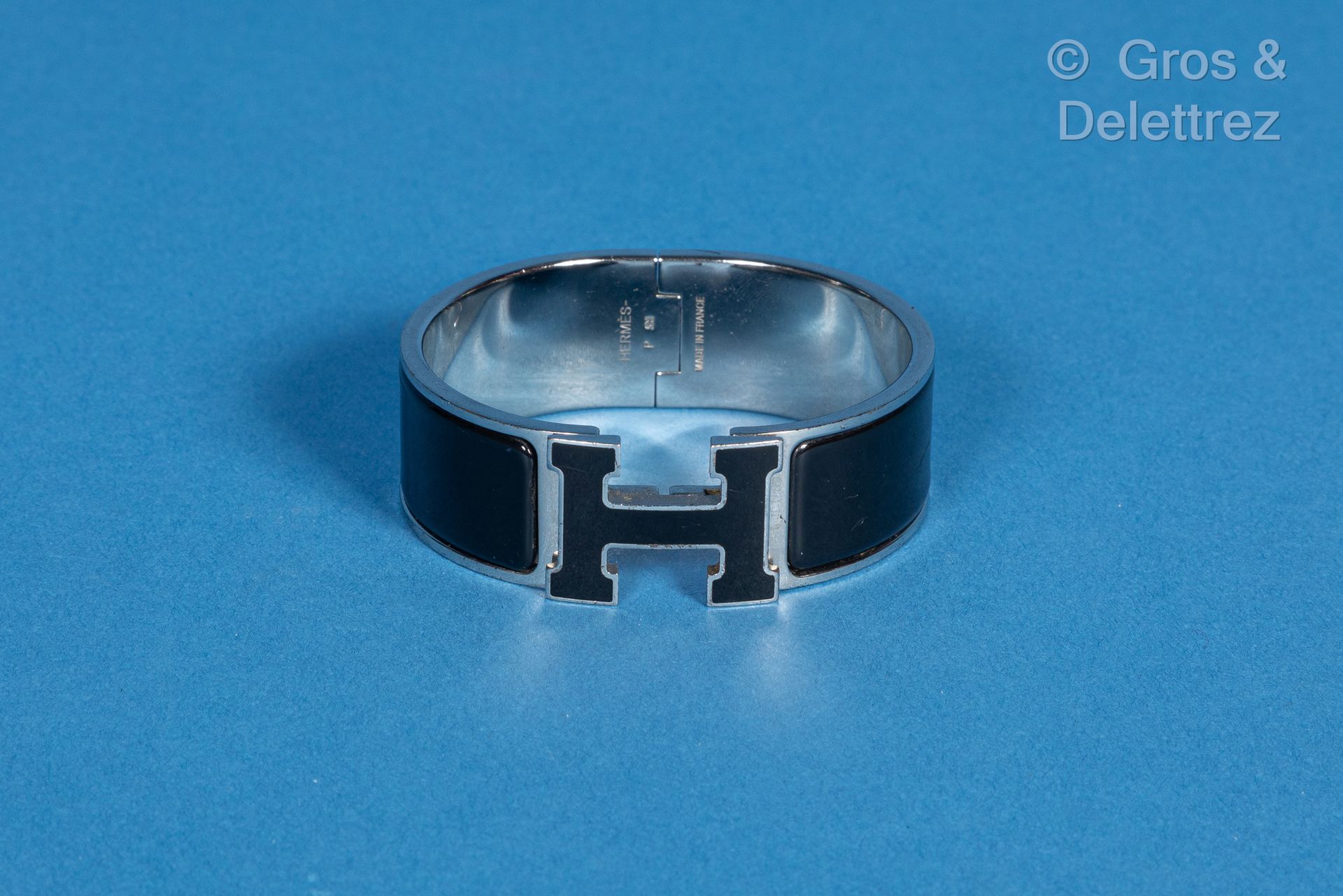 Null HERMES Paris made in France - Bracelet "Clic H" 20mm en métal argenté palla&hellip;