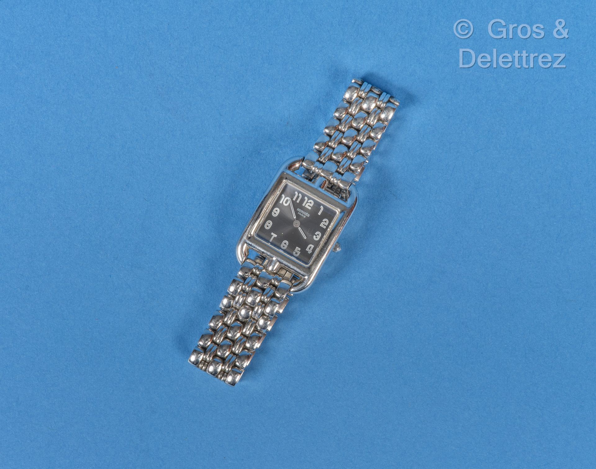 Null HERMES Paris Swiss made n°CC1.210/1446718 - "Cape Cod" watch in steel, 24mm&hellip;