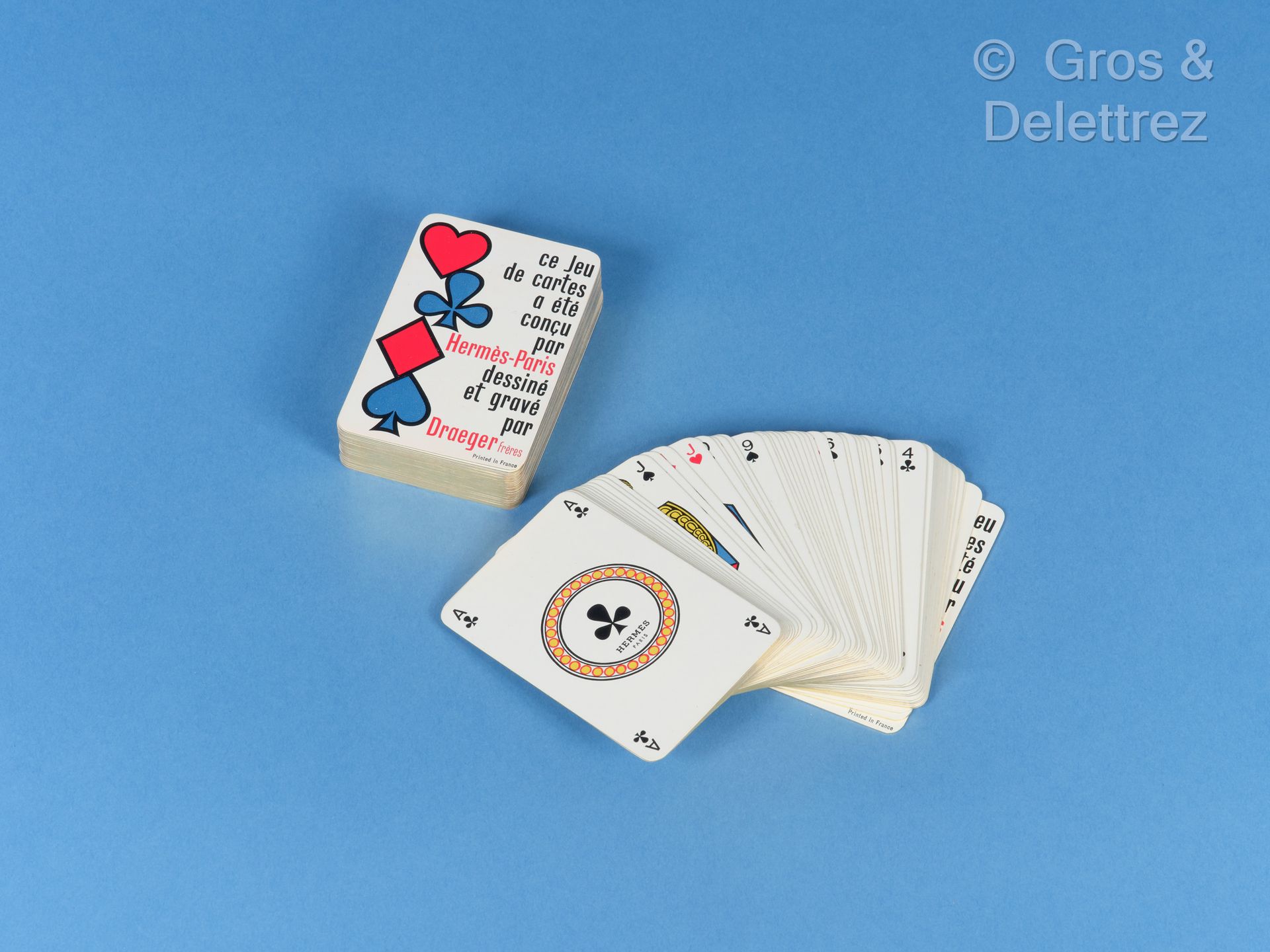 Null HERMÈS Paris Coffret comprenant deux jeux de cartes dessinés et gravés par &hellip;