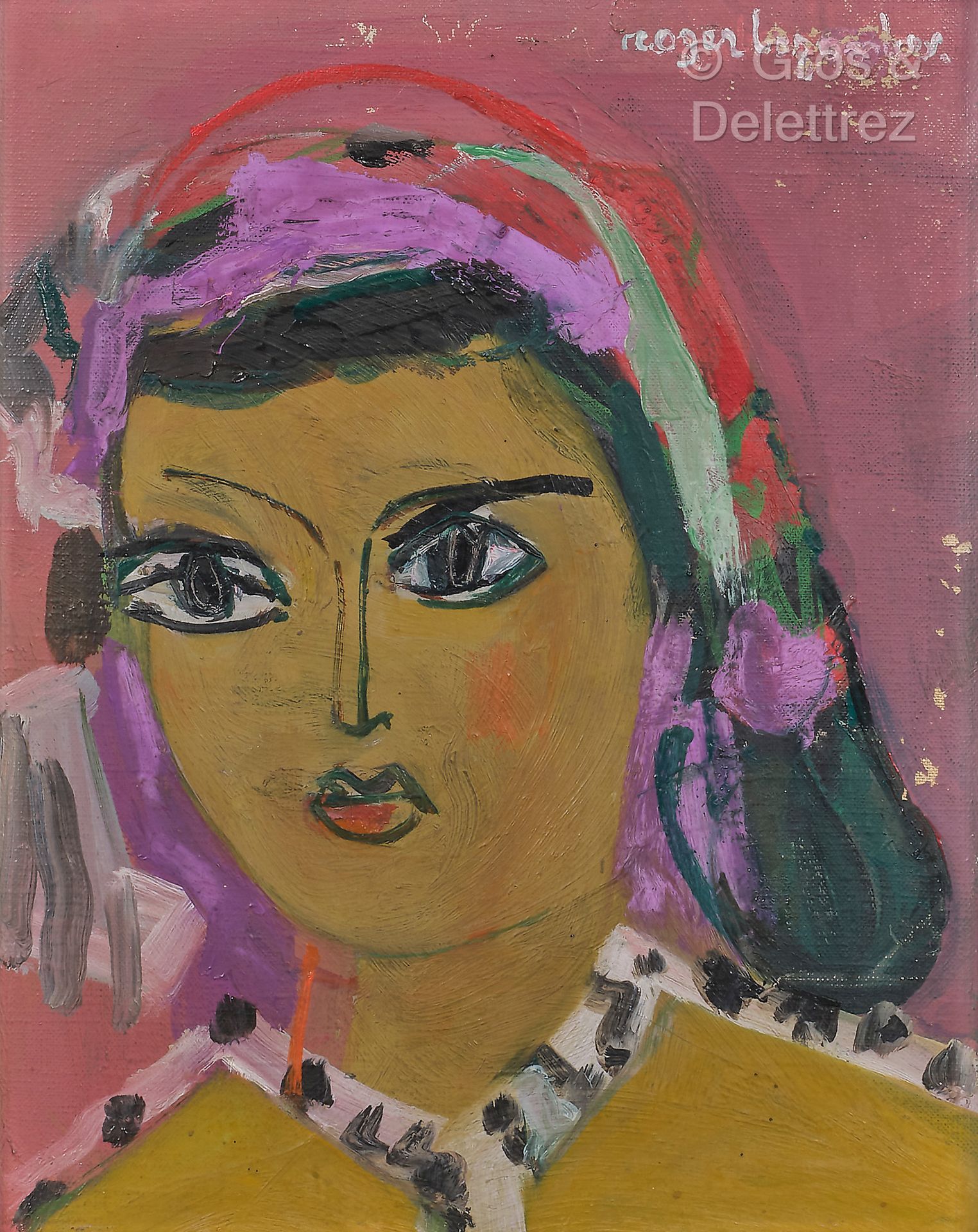 Null 罗杰-贝松贝斯(1913-1994)
摩洛哥妇女的肖像
布面油画，右上角有签名