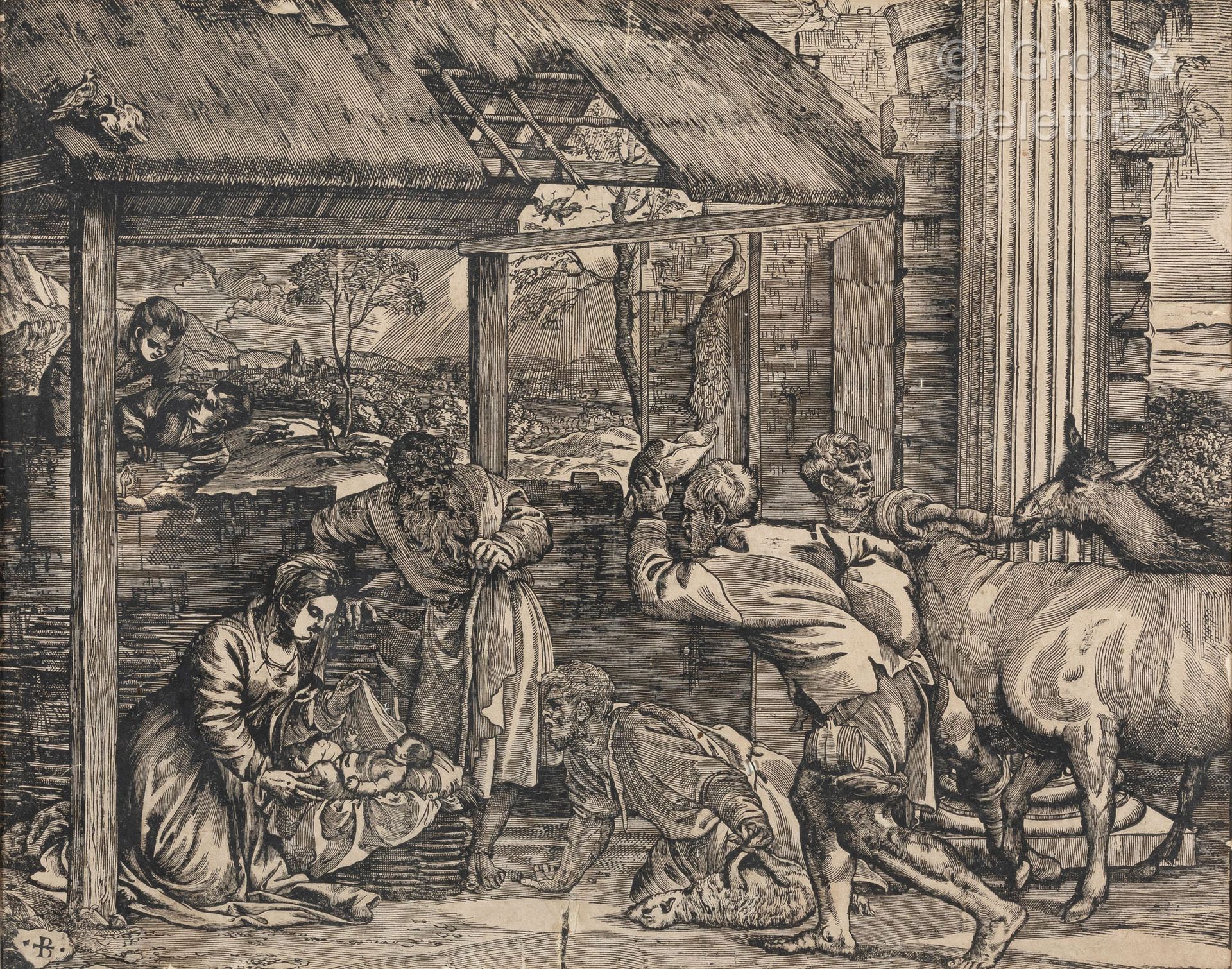Null Giovanni BRITTO (actif c. 1530-1550) d’après TITIEN
L’Adoration des bergers&hellip;