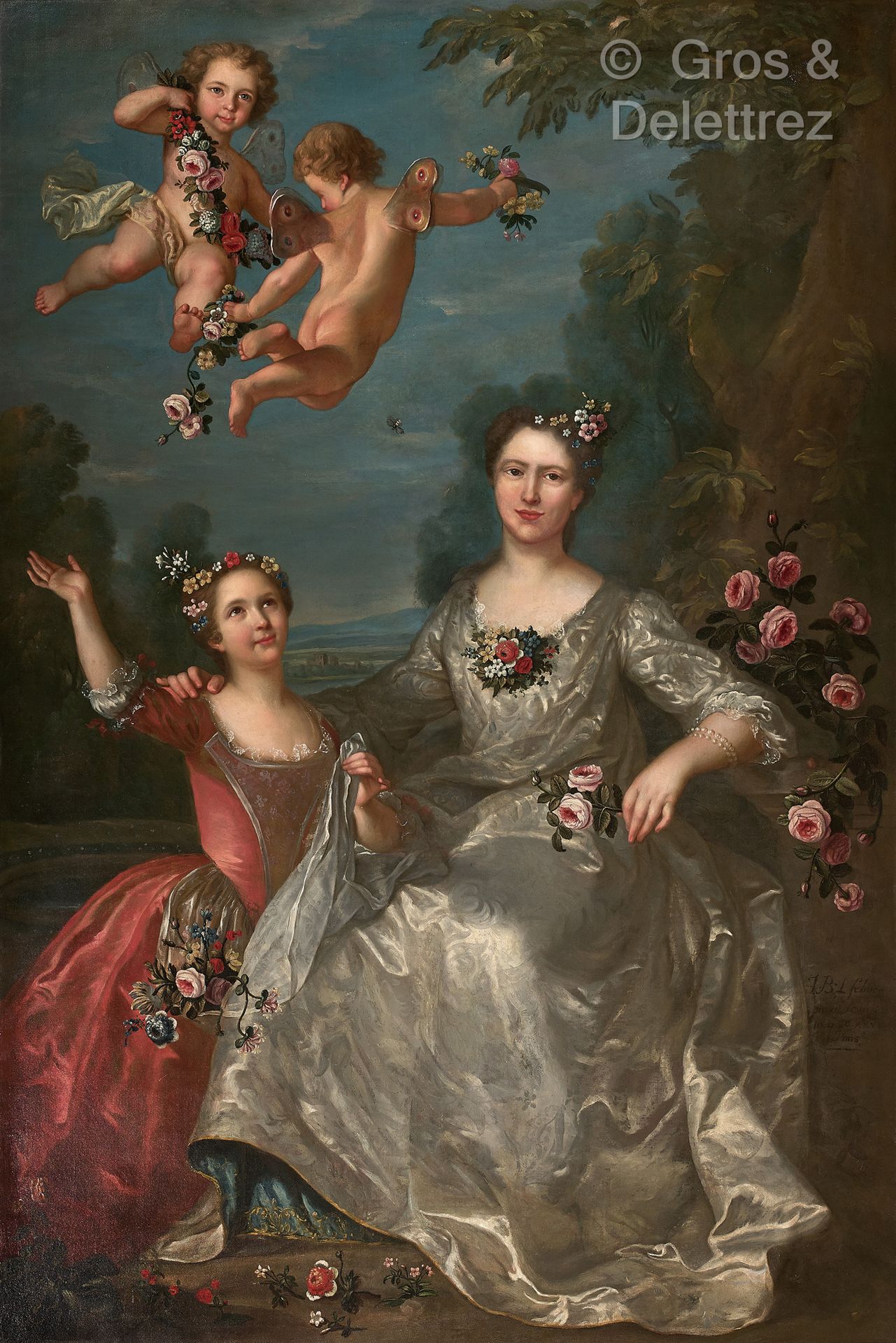 Null JB LEFEBVRE *** Ecole Française 1725
Portrait d'une mère avec sa fille
Toil&hellip;