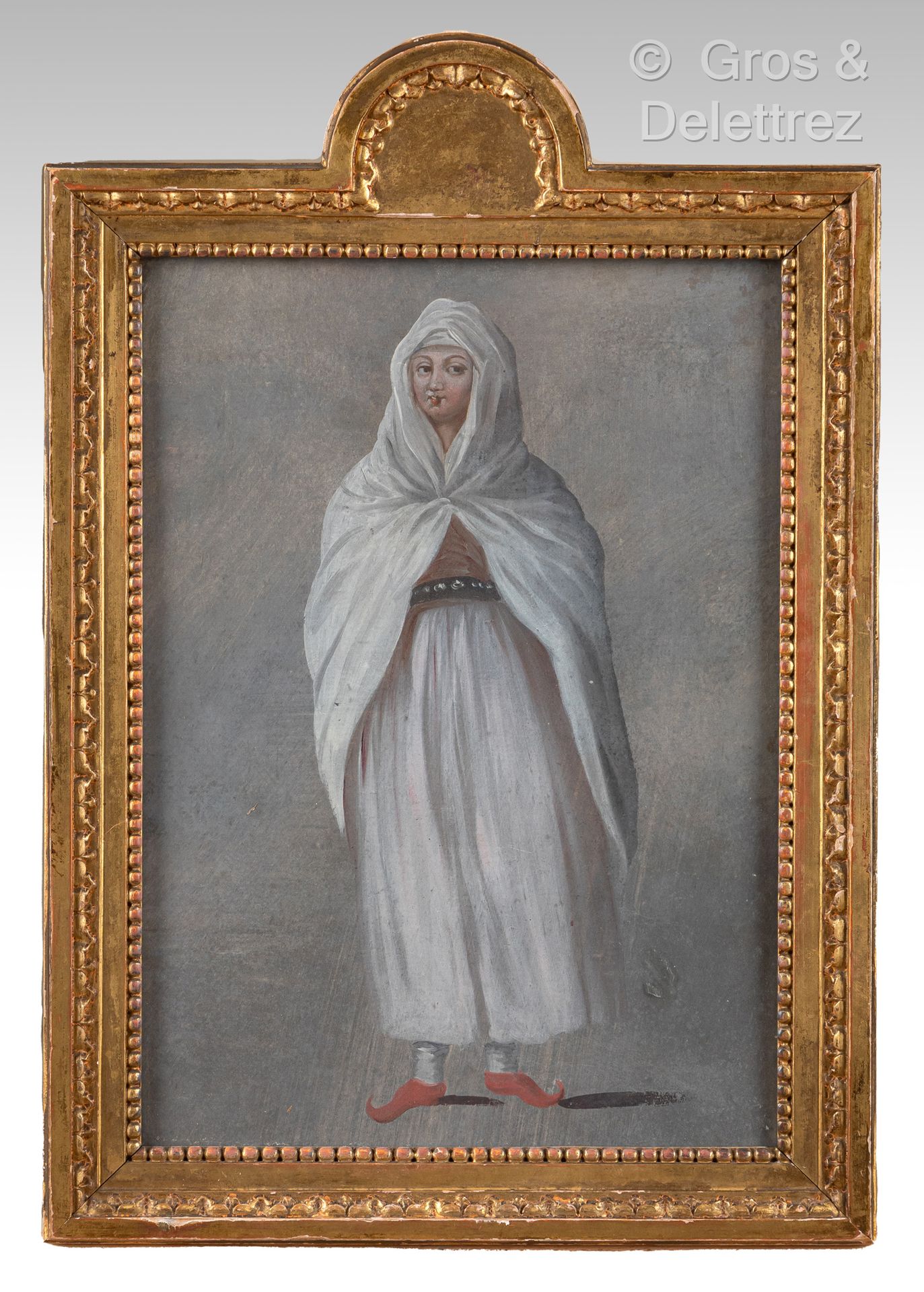 Null Suite de Jean-Baptiste VAN MOUR
Portrait de femme au voile blanc 
Gouache s&hellip;