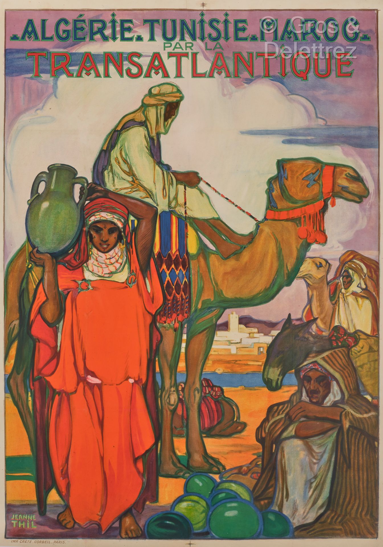 Null Jeanne THIL (1887-1968)
Affiche «Algérie-Tunisie-Maroc par la Transatlantiq&hellip;