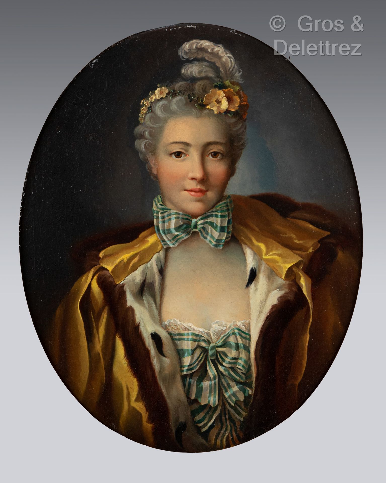 Null *Ecole du XIXe dans le gout du XVIIIe siècle
Portrait de jeune femme
Huile &hellip;