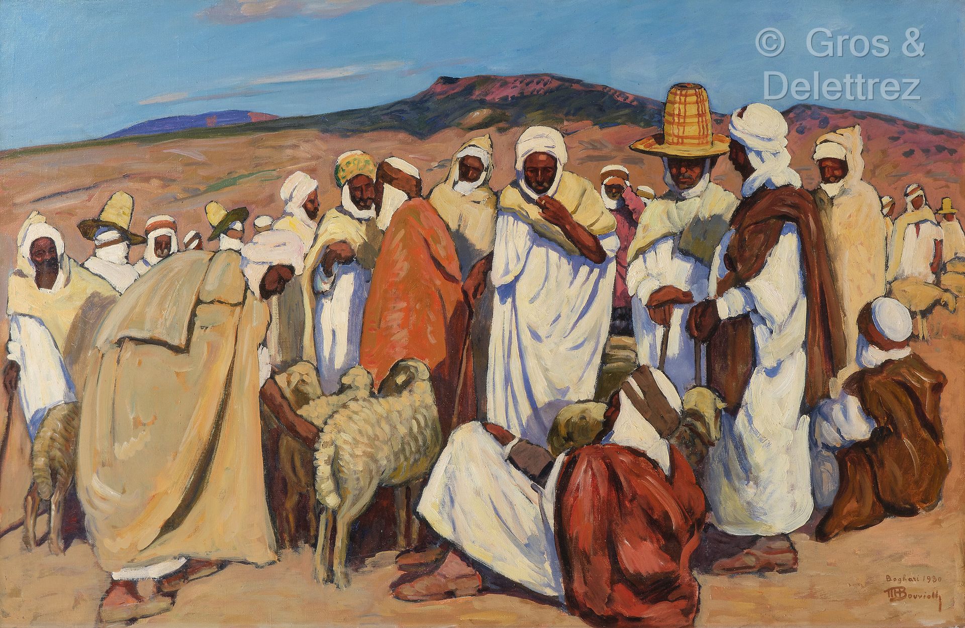 Null Maurice BOUVIOLLE (1893-1971)
Scène de marché aux moutons à Boghari, 1930
H&hellip;