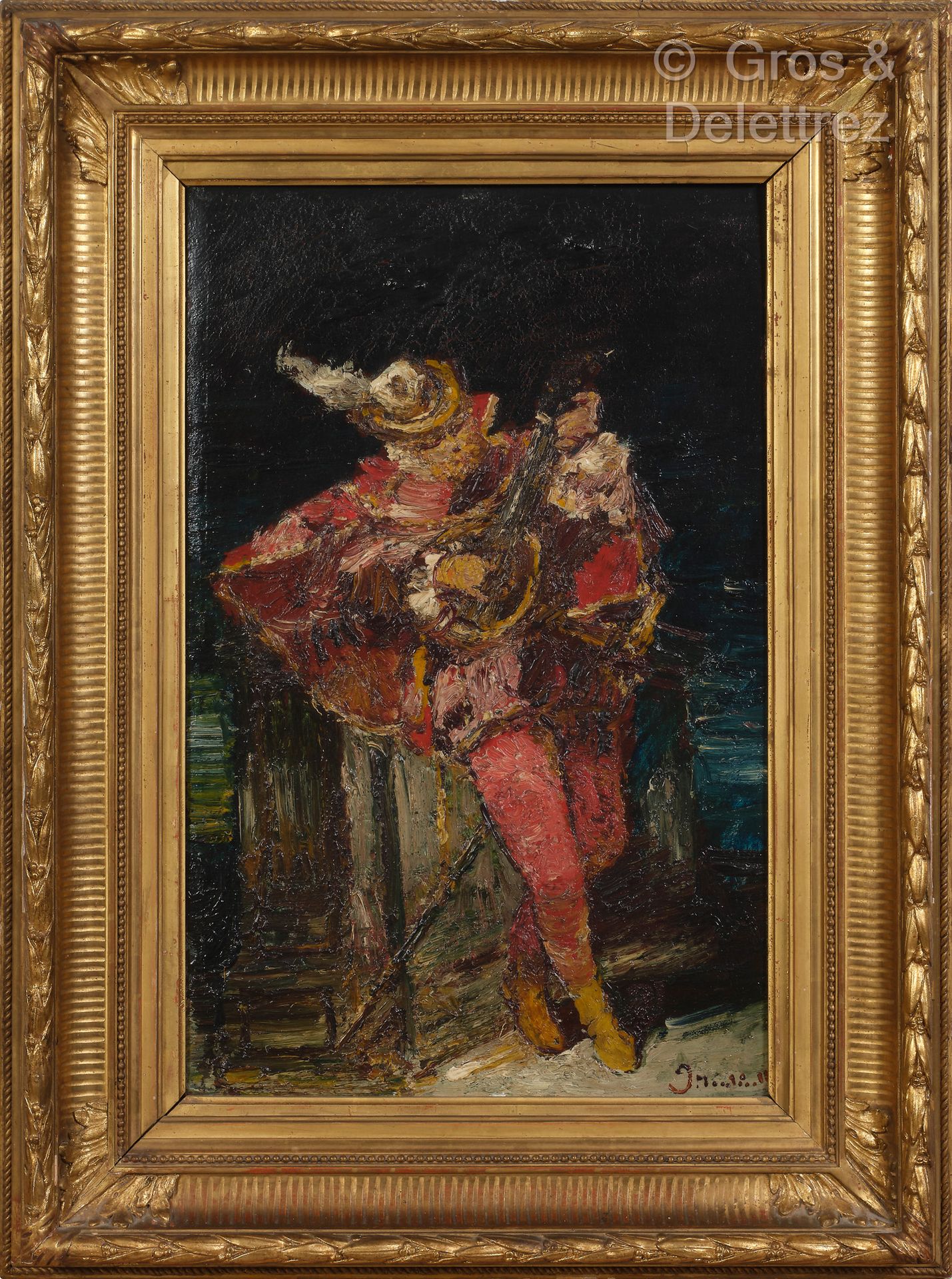 Null 阿道夫-蒙蒂切利 ( 1824 - 1886 )
乔巴先生与曼陀林
面板油画。
右下方有签名。
46 x 30 cm
参考文献
A.M. Alauze&hellip;