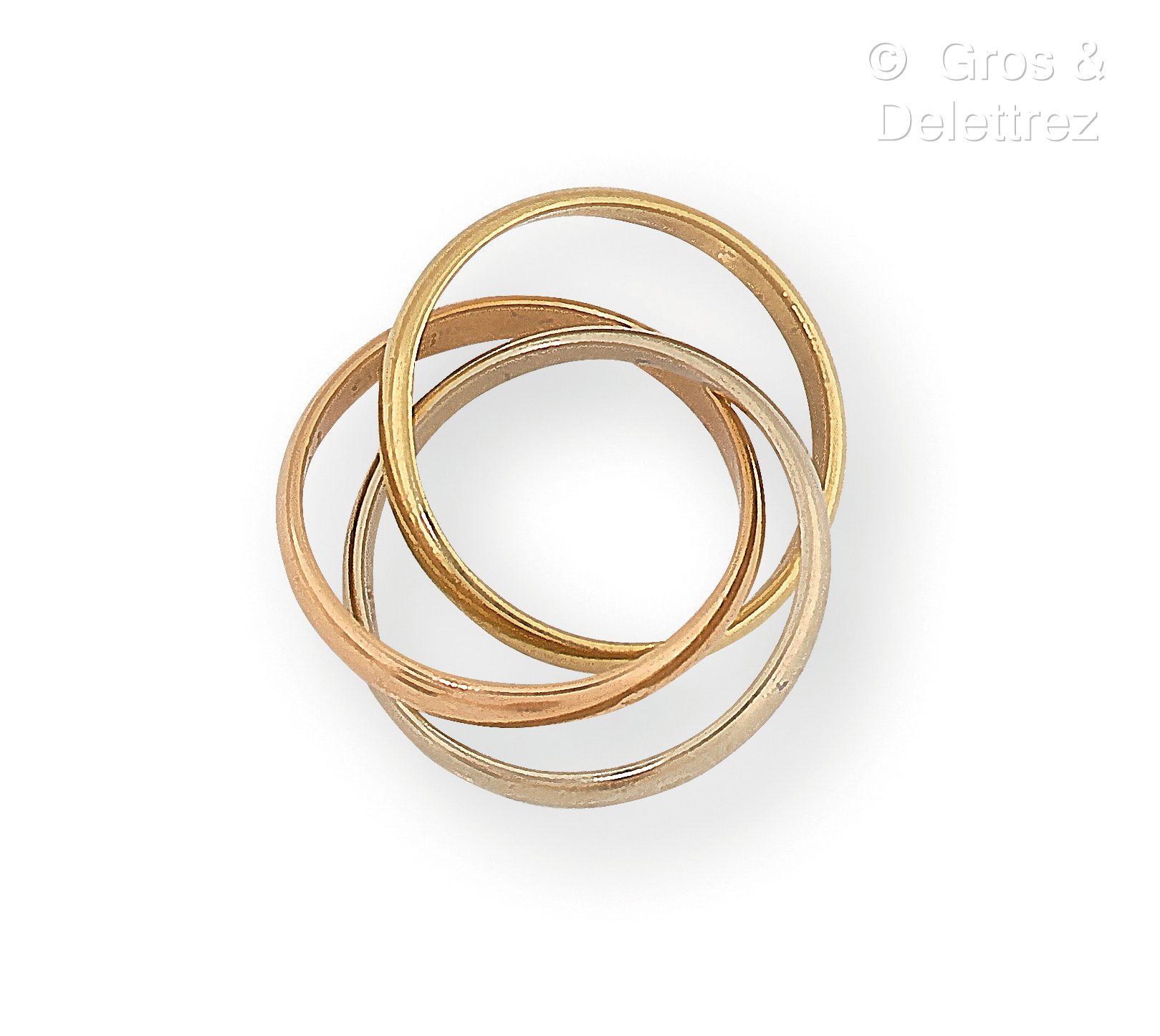 Null CARTIER, "Trinity" Collection - Three-color 750 thousandths gold ring compo&hellip;