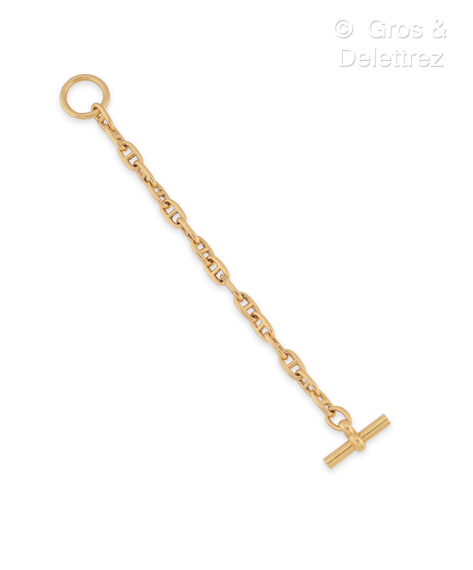 Null Travail français, dans le goût de HERMES – Bracelet Vintage en or jaune 750&hellip;