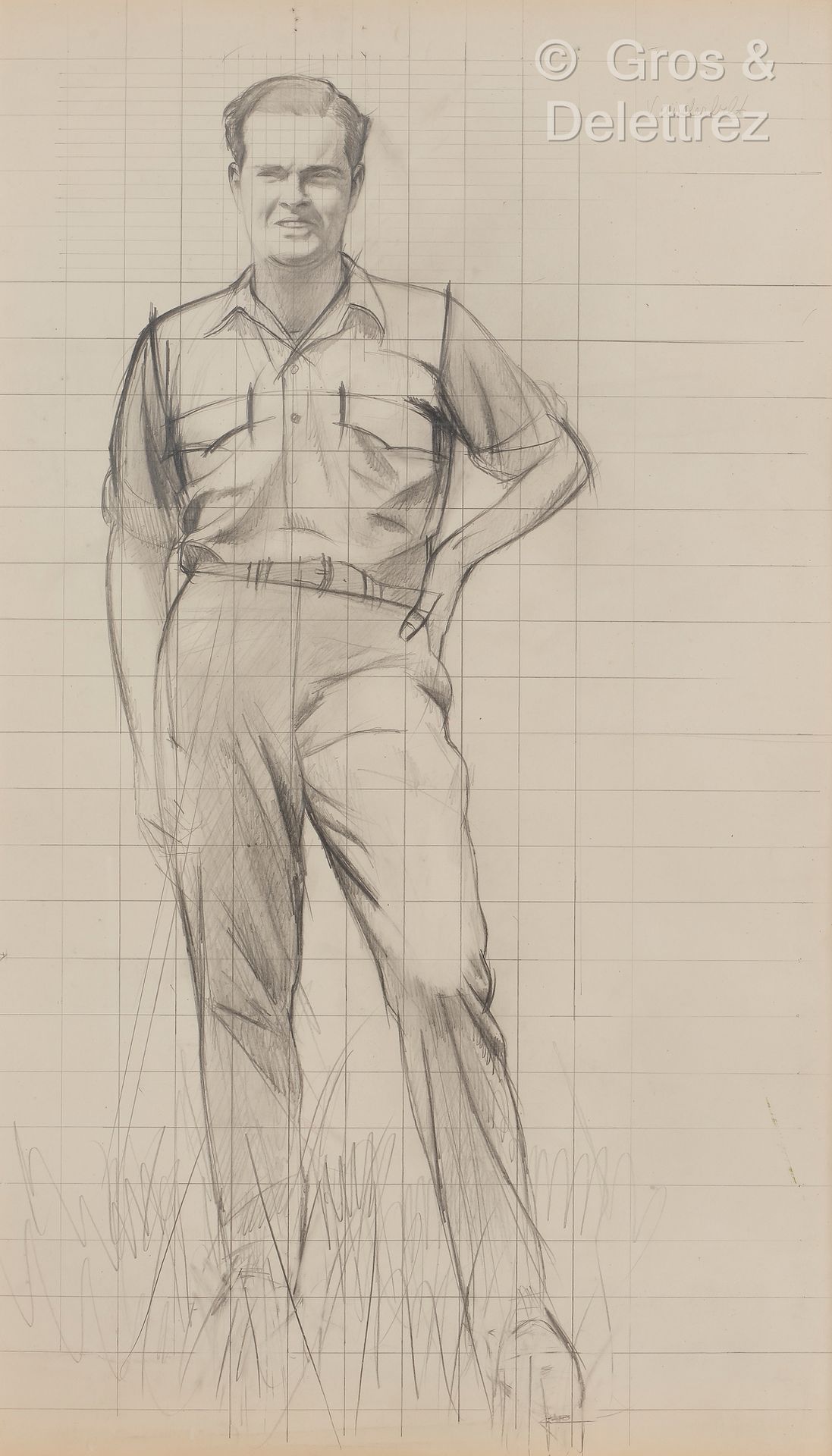 Null Bernard BOUTET DE MONVEL (1881 - 1949)
威廉-基萨姆-范德比尔特三世的画像
纸上铅笔。
右上角标明模特。
62 &hellip;