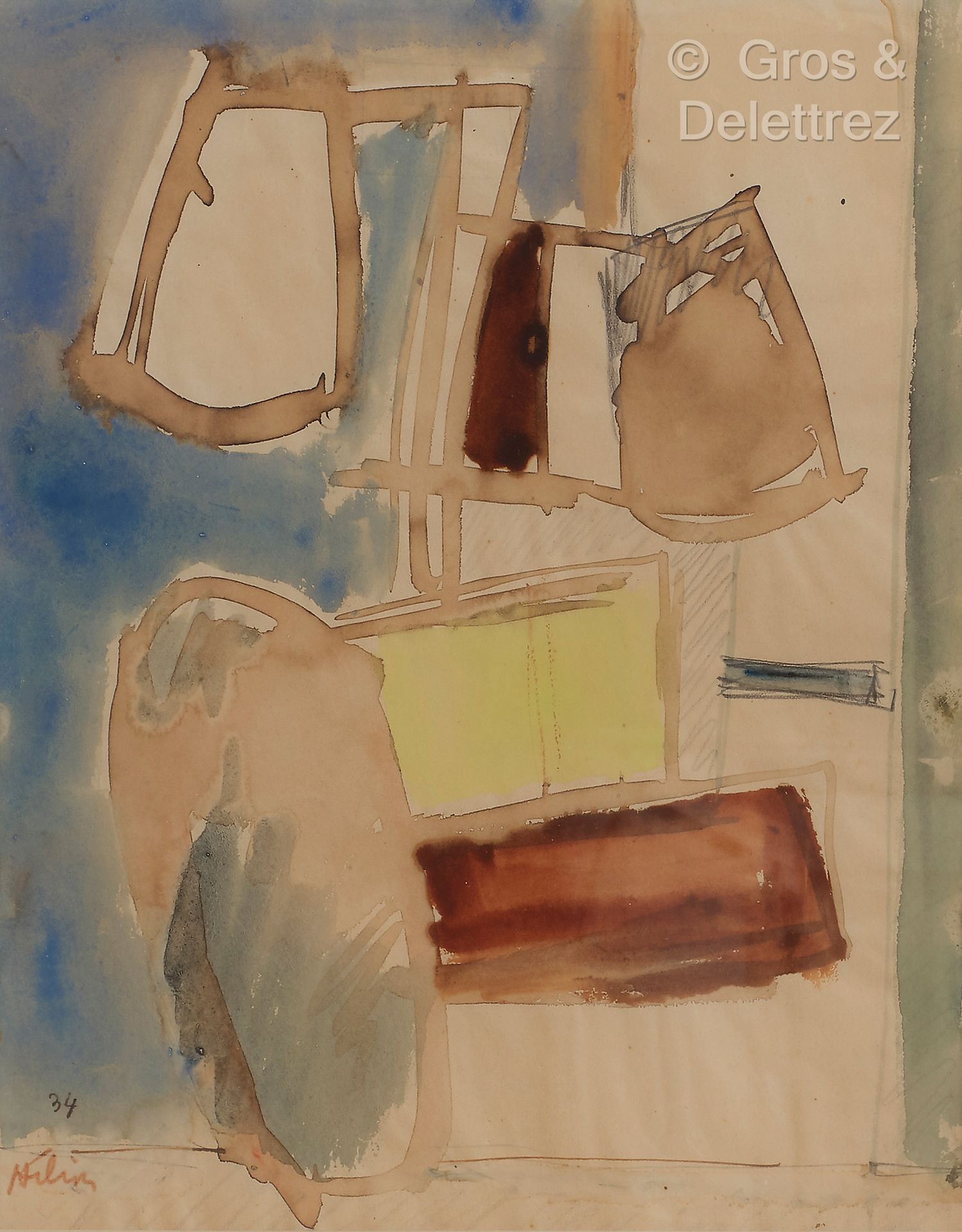 Null Jean HELION (1904 1987)
Composition, 34
Watercolor.
Signed and dated lower &hellip;
