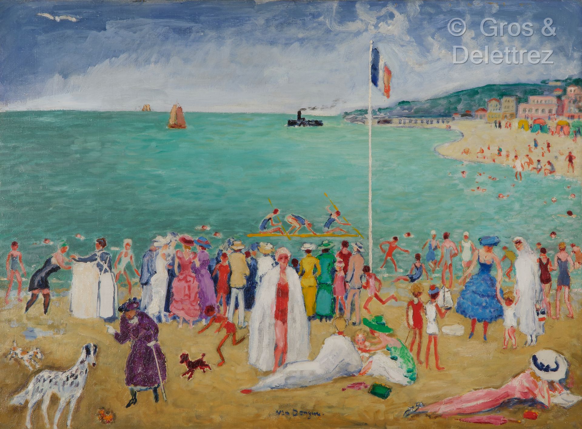 Null Kees Van DONGEN (1877 - 1968)
Les Beaux Jours, Deauville Beach, circa 1948-&hellip;