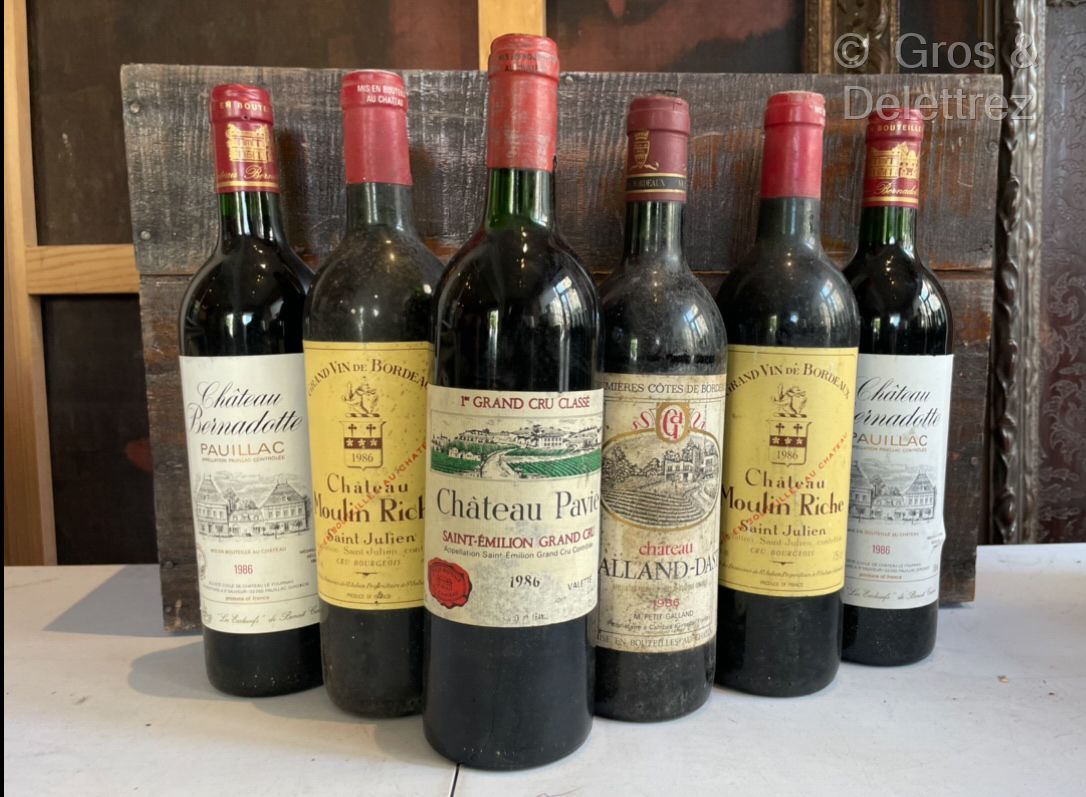 Null 6瓶 BORDEAUX DIVERS vintage 1986 1瓶PAVIE - Saint Emilion Grand Cru, 2瓶MOULIN&hellip;