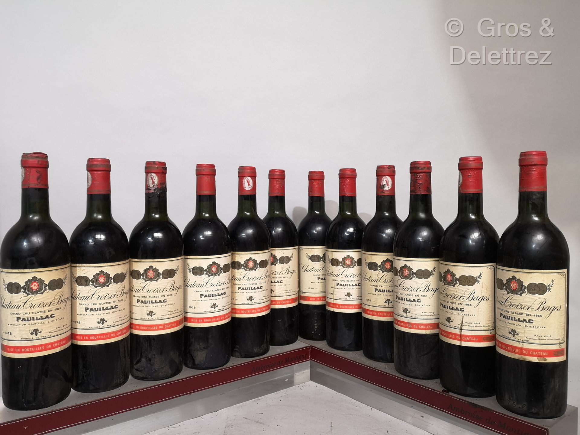 Null 12 bottles Château CROIZET BAGES - 5th Gcc Pauillac 1978 Stained labels. Hi&hellip;