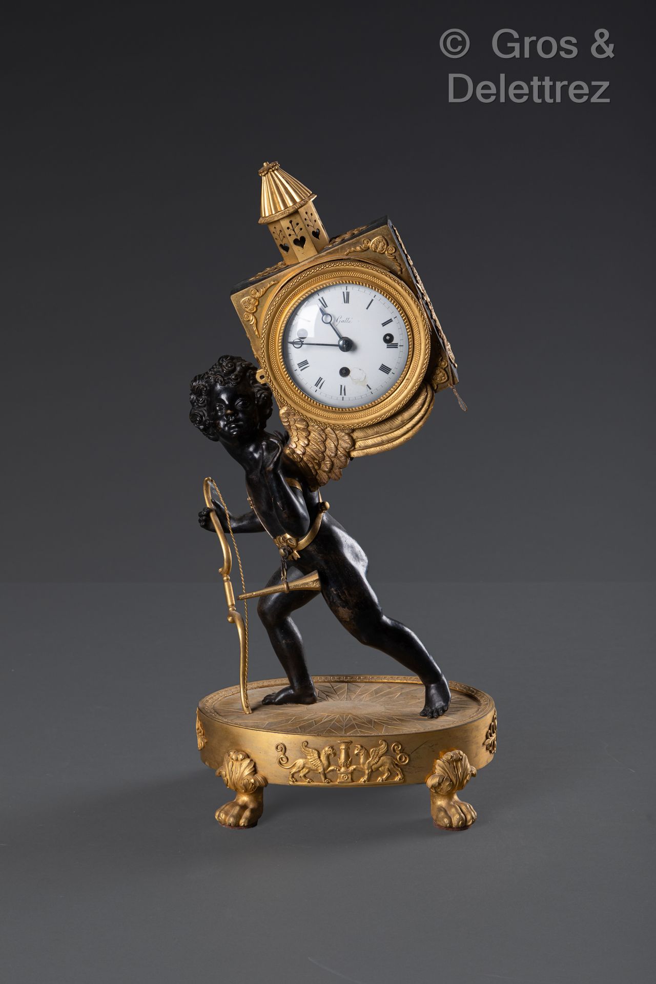 Null Reloj de linterna mágica según modelo de DEVERBERIE, en bronce cincelado, d&hellip;