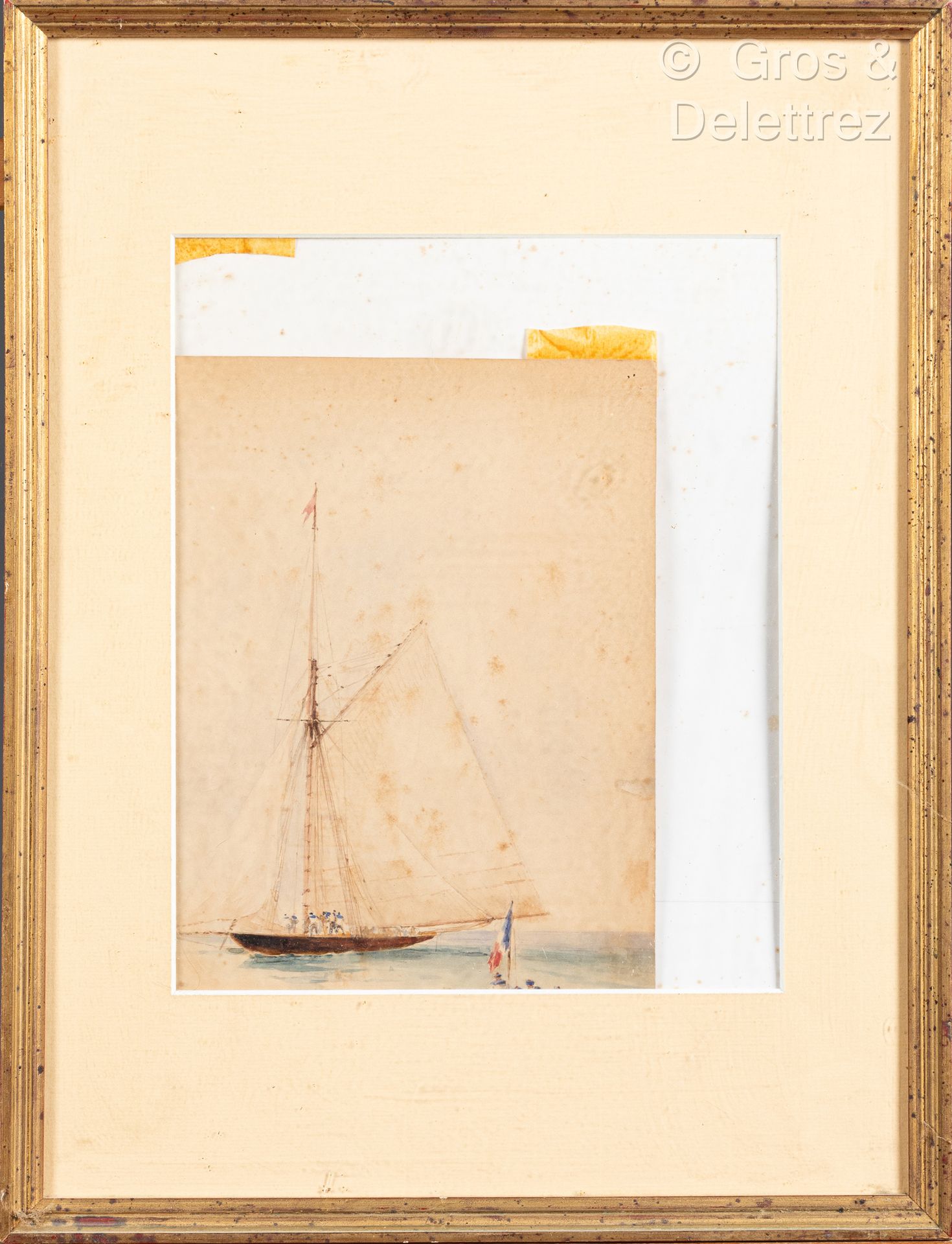 Null Gustave LABAT (1824-1917)
Canot devant le voilier
Aquarelle sur papier
29 x&hellip;