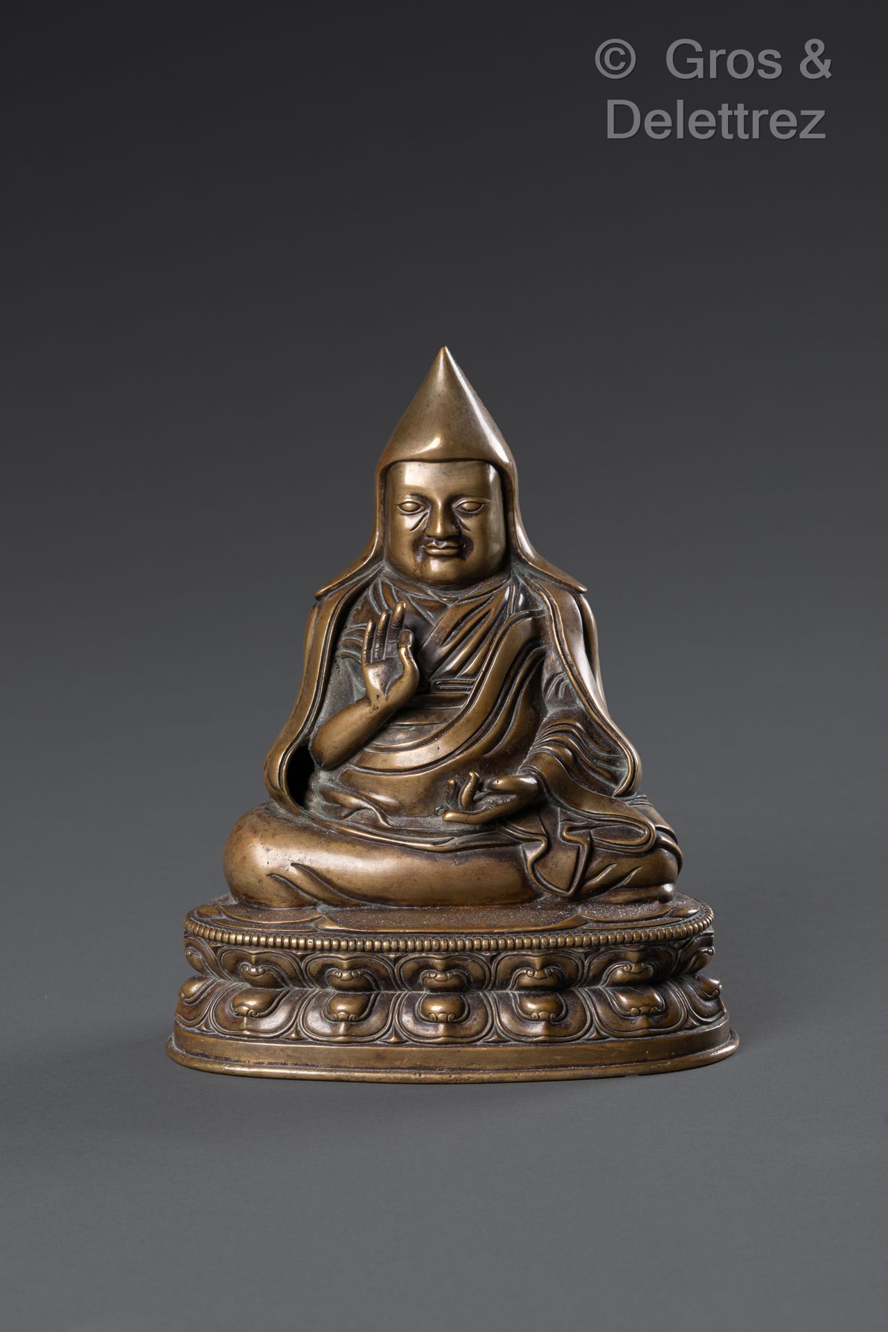 Null Tibet, XXe siècle
Sujet en cuivre, représentant Tsongkhapa assis en méditat&hellip;