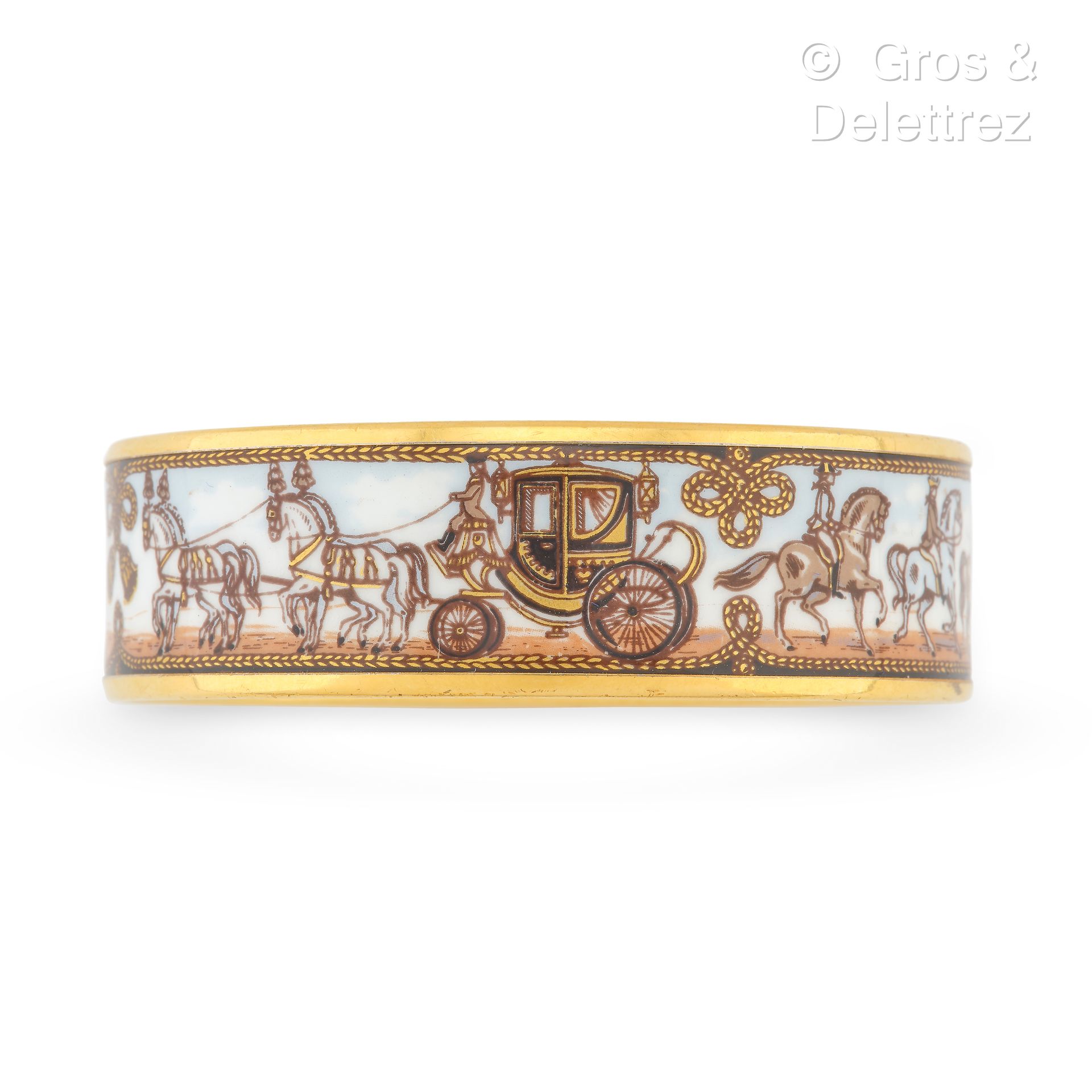 Null HERMES Paris, made in Austria
Bracelet jonc en métal doré et émaux polychro&hellip;