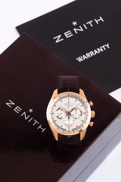 Null ZENITH - EL PRIMERO - ref 18,2040,400 Grand chronographe bracelet en or ros&hellip;