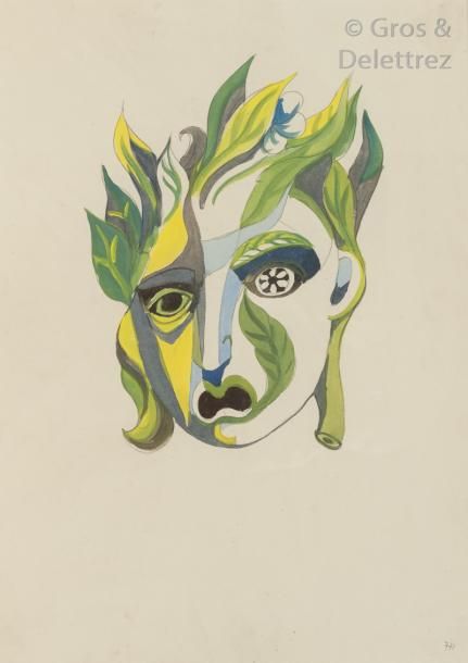 André MASSON (1896-1987) 
Masque de Daphné, 1938

Gouache et crayon sur papier.
&hellip;
