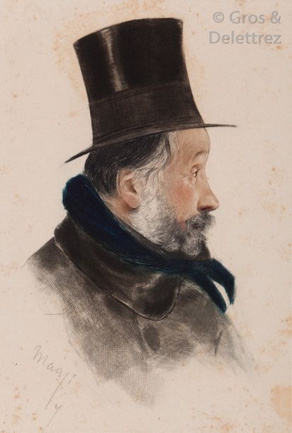 Michel MANZI Portrait d’Edgar Degas de profil, 1886

Gravure en couleurs, re-hau&hellip;