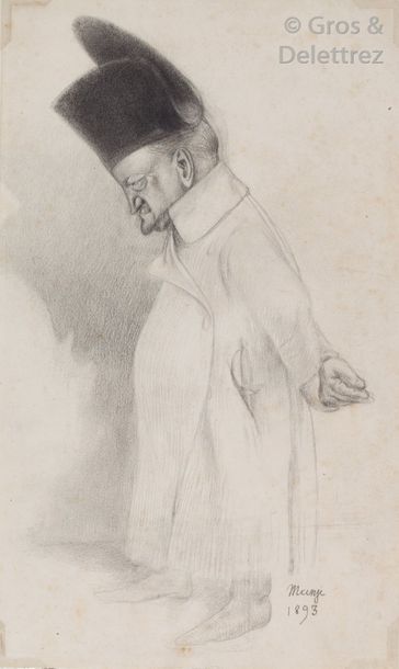 Michel MANZI Caricature de Giovanni Boldini en Napoléon Crayon et estompe sur pa&hellip;
