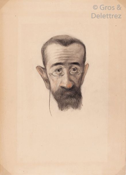 Michel MANZI Portrait de Paul Lafond Crayon noir et sanguine sur papier. 32 x 23&hellip;