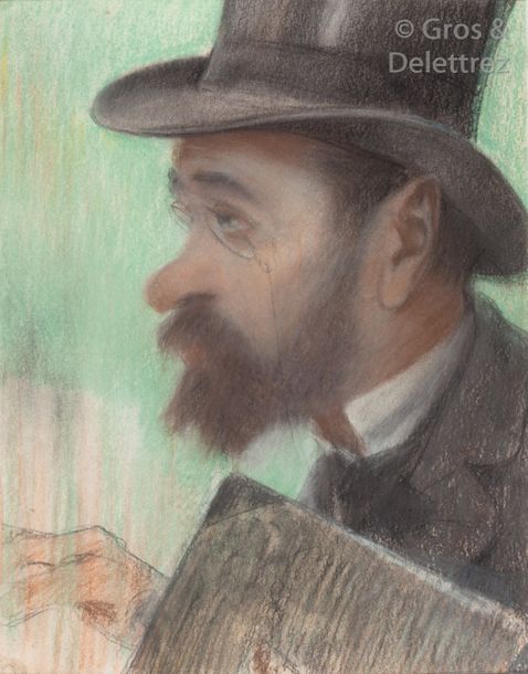 Michel MANZI Portrait de Paul Lafond Fusain et pastel sur carton. 31,7 x 26 cm E&hellip;
