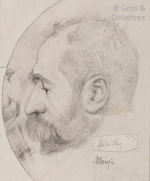 Michel MANZI Portrait de Louis-Henri Devillez Crayon. Titré sur un petit cartouc&hellip;