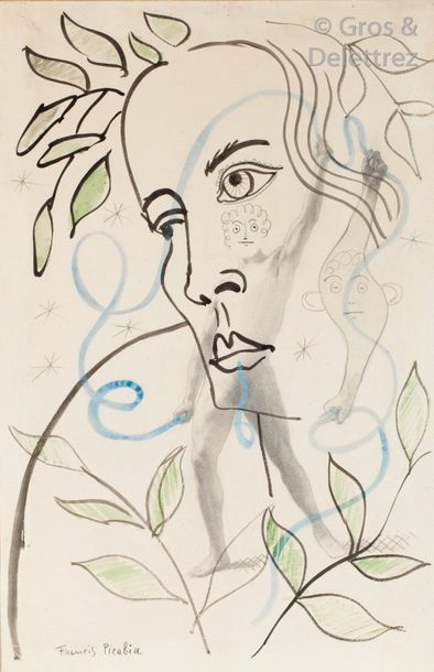 Francis PICABIA (1879-1953) Transparence, circa 1930 Aquarelle, encre et crayon &hellip;