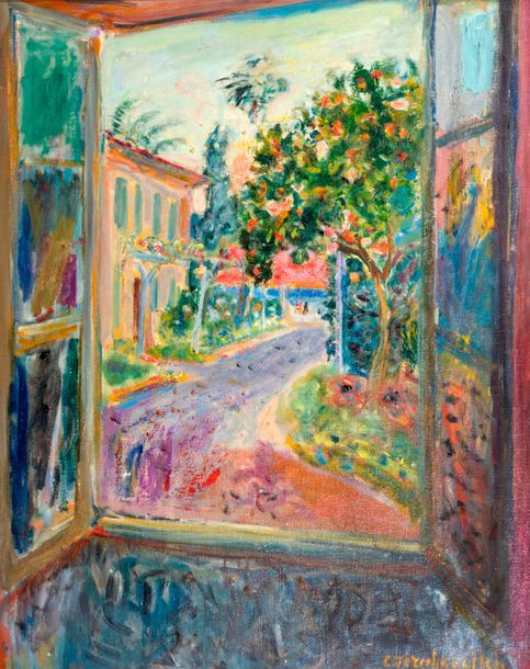 Constantin TERECHKOVITCH (1902-1978) 
La fenêtre ouverte
Huile sur toile.
Signée&hellip;