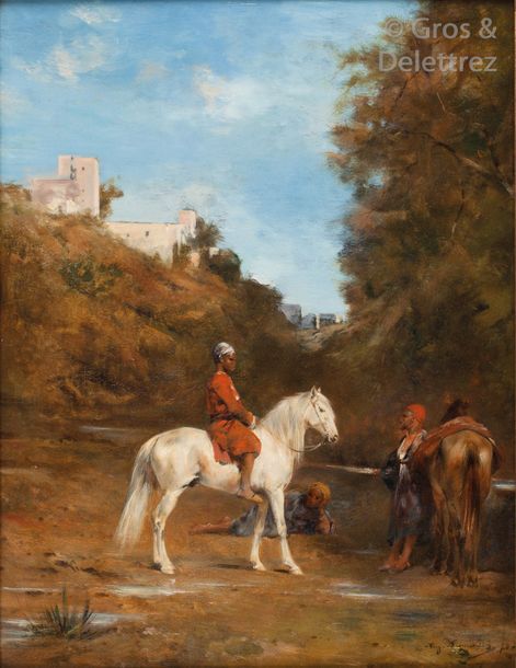 Null Eugène FROMENTIN (1820-1876) 


Arabe faisant boire des chevaux, 1873


Hui&hellip;