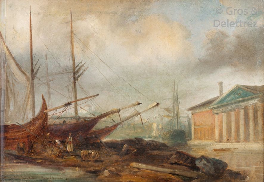 Null Jacob A. JACOBS (1812-1879) 


Vue du Port d’Istanbul


Huile sur toile, si&hellip;