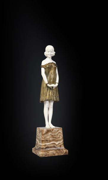 Demeter CHIPARUS (1886-1947) «L'innocence» Sculpture chryséléphantine en bronze &hellip;