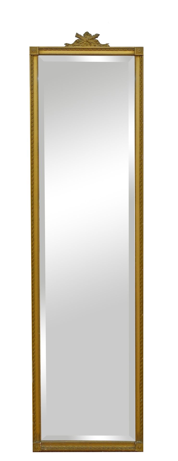 Null Großer Spiegel aus vergoldetem Stuckholz mit geknotetem Fackel- und Köcherd&hellip;