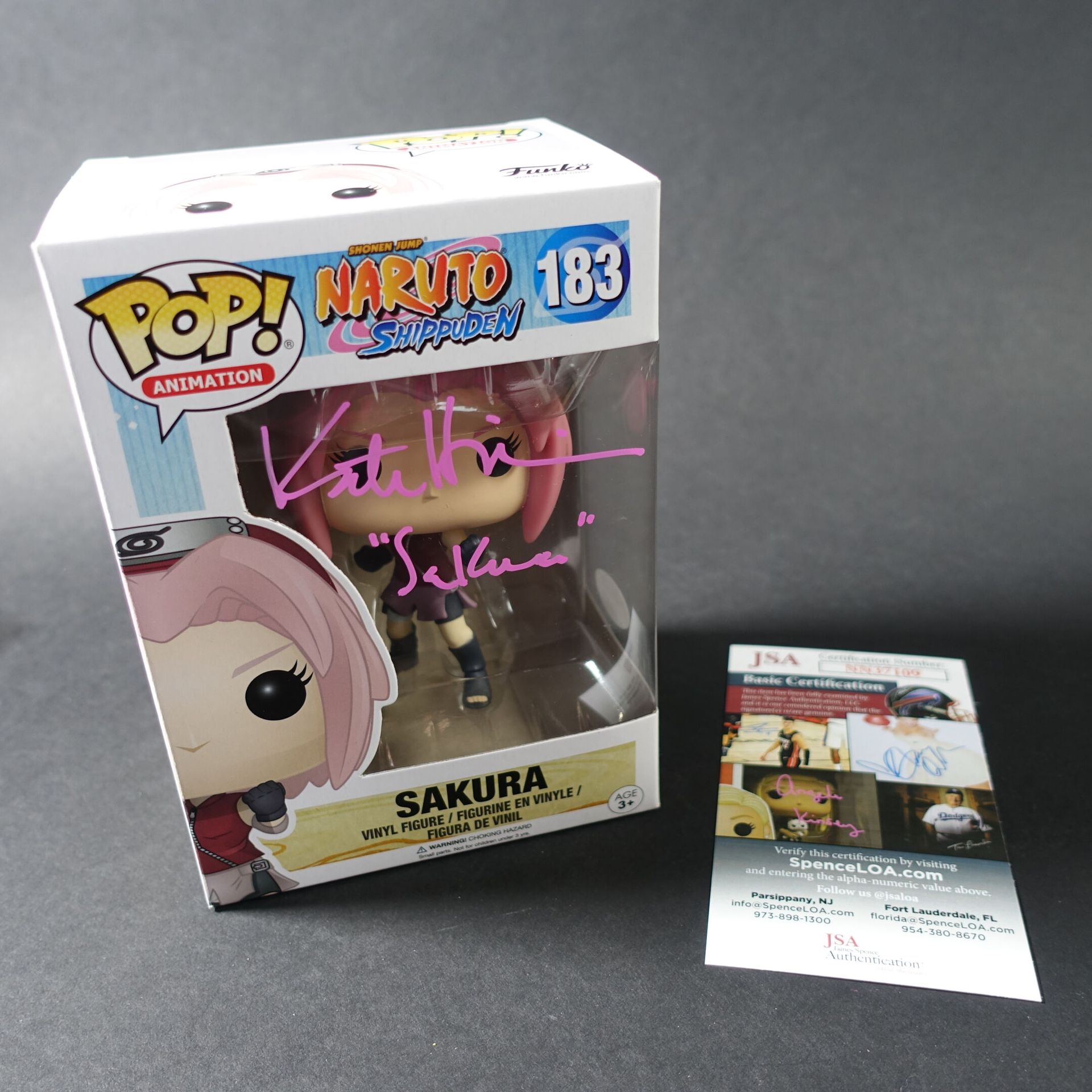 Funko pop : Naruto shippuden 183 Sakura Signé par le do…