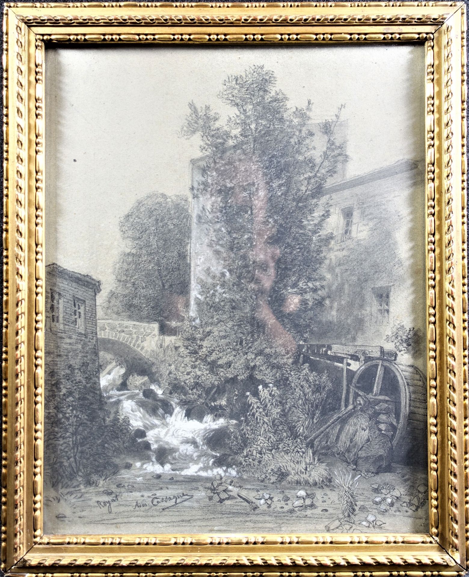 Null CASSAGNE Armand-Théophile (1823-1907) : Royat, moulin près d'un torrent. Fu&hellip;