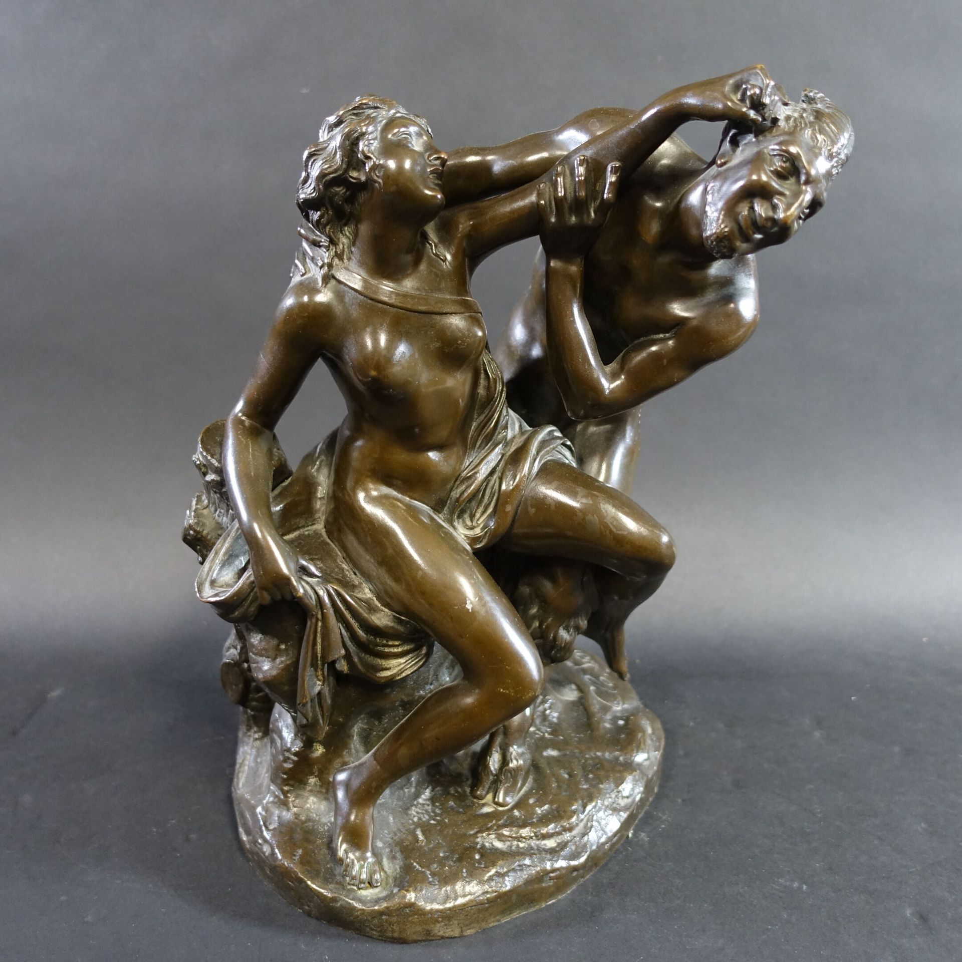Null D'après CLODION, ép. XIX's : Nymphe se débattant contre un satyre. Bronze p&hellip;