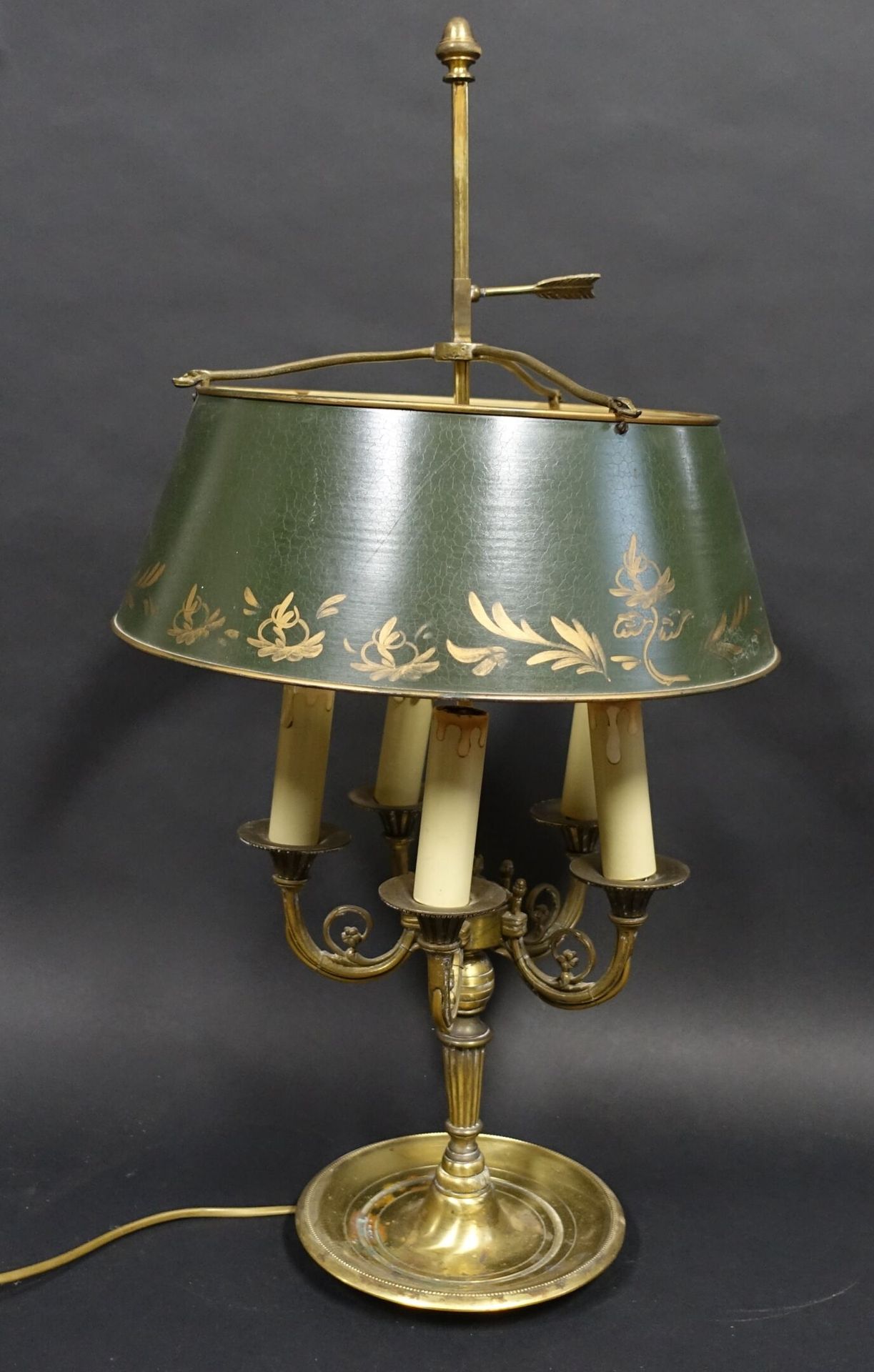 Null Lampe bouillotte moderne de style Louis XVI en bronze à cinq bras de lumièr&hellip;